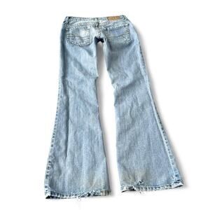 Vintage American Eagle Distressed Hipster Low Rise Flare Jeans – Size 0 Short